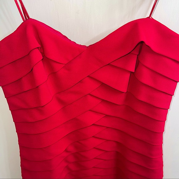 Carmen Marc Valvo Strapless Silk Cocktail Dress 6 - Picture 5 of 11